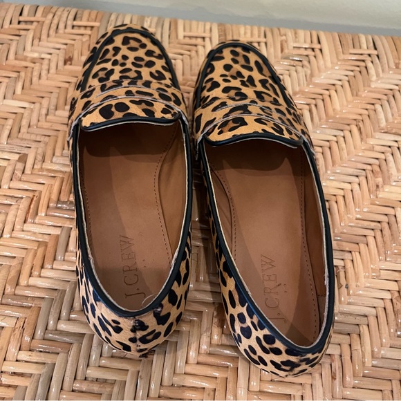 J Crew Leopard Print Calf Hair Penny Loafers Size 5.5 - Picture 5 of 11